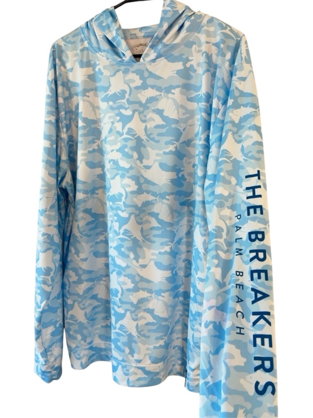 Bluefin Light Blue Camouflage Men's Performance Lightweight Hoodie